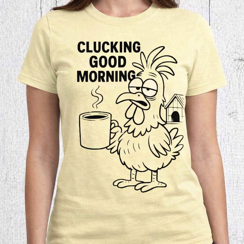 Graphic T-Shirt Funny Chicken Phrase brand new Gildan Soft Style Soft Yellow - Picture 1 of 1